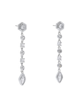 Luv AJ Luv AJ Обици Stellar Bezel Drop Studs HOL22-E-SBDRS-S Сребрист