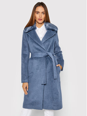 Guess Guess Vlnený kabát Brenda W1BL11 WE4B0 Modrá Regular Fit