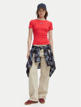 Tommy Jeans Tommy Jeans Тишърт DW0DW17881 Червен Slim Fit