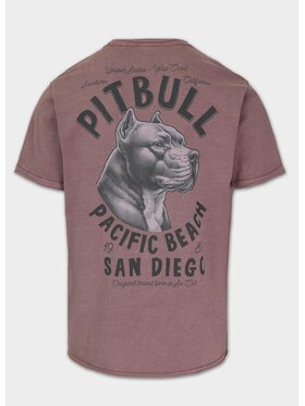 PITBULL PITBULL T-Shirt Koszulka męska Denim Washed Raw PACIFIC XL Bordowy Regular Fit