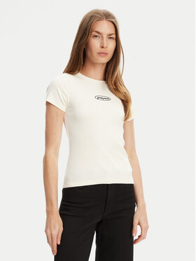 Guess Jeans Guess Jeans T-Shirt W5YP37 KA0H1 Écru Slim Fit