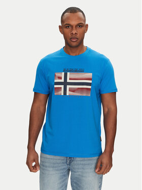 Napapijri Napapijri Тишърт S-Lari NP0A4IE5B2W1 Син Regular Fit