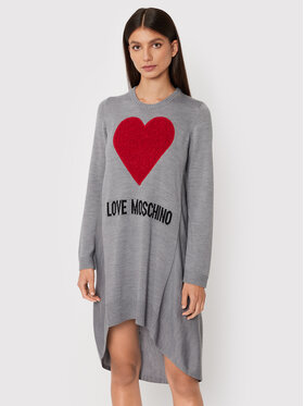LOVE MOSCHINO LOVE MOSCHINO Rochie tricotată WSE1411X 1148 Gri Relaxed Fit