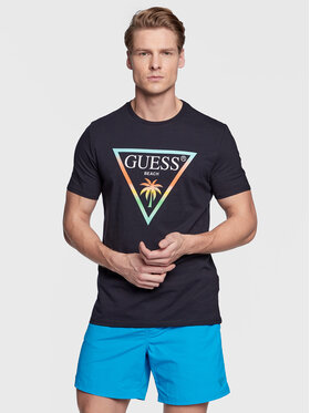 Guess Guess T-Shirt F3GI02 J1314 Niebieski Slim Fit