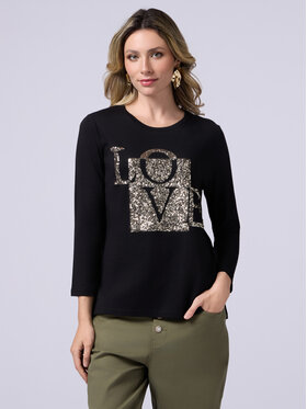 Oltre Oltre T-Shirt G341J004095N033 Czarny Regular Fit