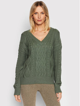 Guess Guess Sveter Slouchy Cable Noemi W1BR50 Z2QA0 Zelená Regular Fit