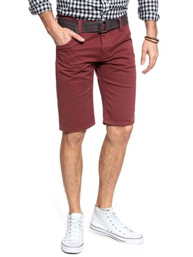 Mustang Mustang Pantaloncini di jeans 5 POCKET SHORT Rosso Slim Fit