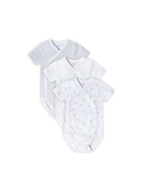 Stellou & friends Stellou & friends Komplet body dziecięcych Short Sleeve CROSS-BODY Szary