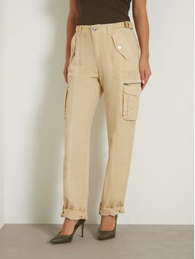 Guess Guess Spodnie materiałowe 164111 Beżowy Slim Fit