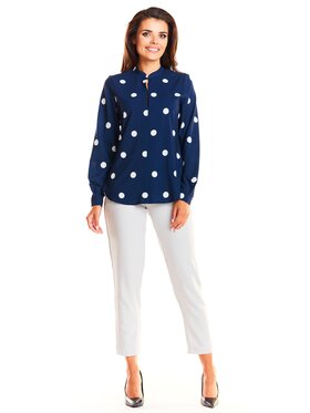 Awama Awama Koszula A239 Granatowy Basic Fit