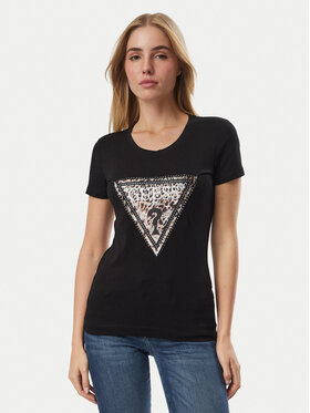 Guess Guess T-shirt W6BI26 K6047 Crna Regular Fit