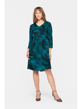 EMOI EMOI Sukienka codzienna turkusowa z kieszeniami Turkusowy Feminine Fit