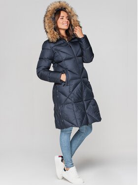 Perso Perso Kurtka damska BLH211018FX Granatowy Regular Fit