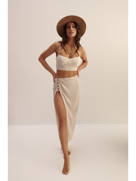 Hottie Hot Hottie Hot Sada top a sukně HARMONY Béžová Slim Fit