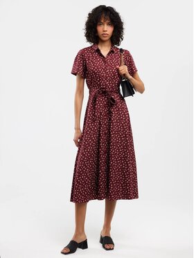 BIG STAR BIG STAR Sukienka koszulowa NAHAI_604_340 Bordowy Classic Fit