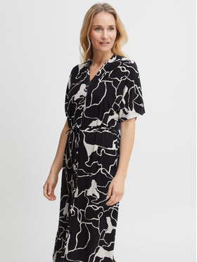 Fransa Fransa Sukienka letnia 20611925 Czarny Regular Fit