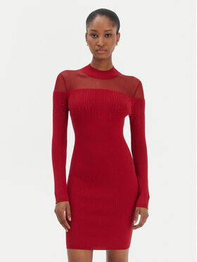 Guess Guess Vestito di maglia W6RK98 Z2YJ2 Rosso Slim Fit