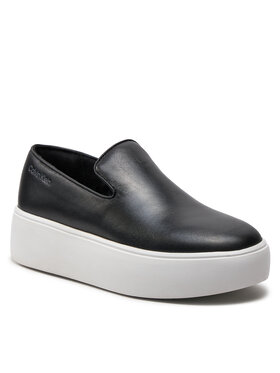 Calvin Klein Tenis Superge FLATFORM CUPSOLE SLIP ON LTH HW0HW01893 Črna