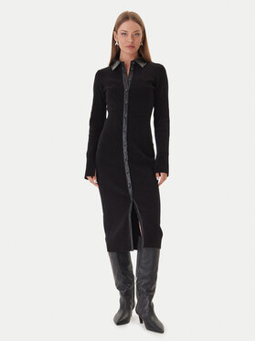 Patrizia Pepe Patrizia Pepe Плетена рокля 2A2982 K215 Черен Regular Fit
