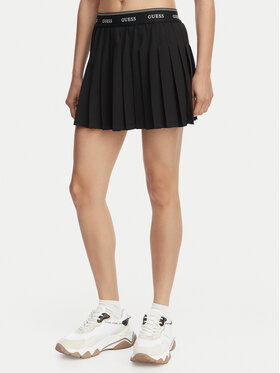 Guess Guess Plisovaná sukňa V6GD11 W1802 Čierna Regular Fit