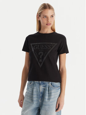 Guess Guess Tricou V2YI07 K8HM0 Negru Regular Fit