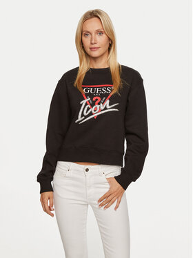 Guess Guess Μπλούζα W4YQ25 KB681 Μαύρο Regular Fit