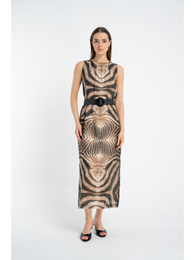 CLICK CLICK Sukienka letnia 60-6127 Brązowy Regular Fit