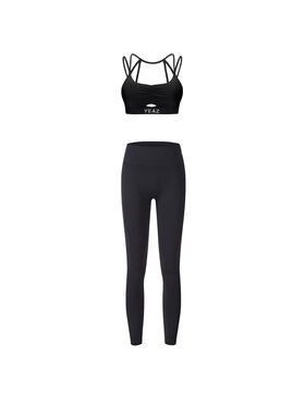 Yeaz Yeaz Komplet top i legginsy HORIZON Czarny Slim Fit