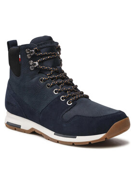 Tommy Hilfiger Tommy Hilfiger Trzewiki Warm Outdoor Retro Mix Boot FM0FM04206 Granatowy