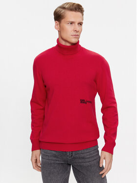 Karl Lagerfeld Jeans KARL LAGERFELD Rolák Klj Lightweight Turtleneck 236D2000 Červená Slim Fit