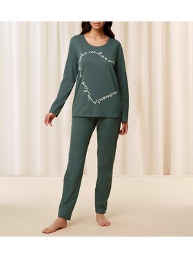 Triumph Triumph Piżama Sets PK 03 LSL X Zielony Regular Fit