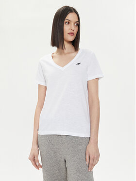 4F 4F Tricou 4FWSS24TTSHF1162 Alb Regular Fit