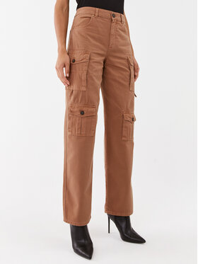 Pinko Pinko Hlače iz tkanine Variable 101986 A0D5 Rjava Relaxed Fit