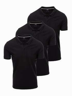 Ombre Ombre Komplet 3 t-shirtów Z28 Czarny Regular Fit