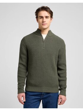 Lee Lee Maglione CLEAN HALF ZIP KNIT Verde Regular Fit