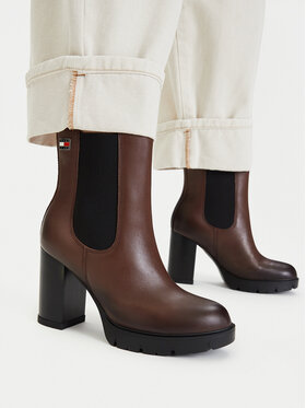 Tommy Jeans Tommy Jeans Saapad Tjw Chelsea High Heel Boots EN0EN03112 Pruun