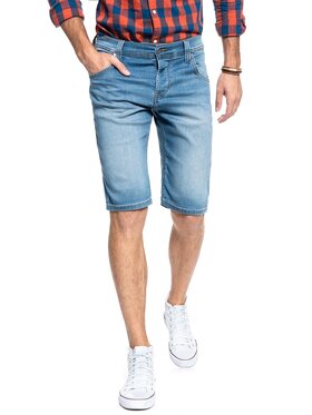 Mustang Mustang Szorty jeansowe CHICAGO SHORT Niebieski Slim Fit