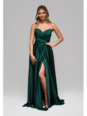 Ombre Ombre Sukienka wieczorowa LA-OM-DLR267 Zielony Regular Fit