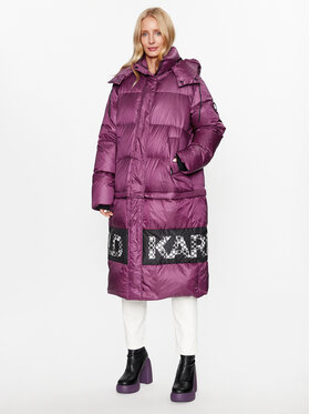 KARL LAGERFELD KARL LAGERFELD Vatovaná bunda Check 236W1506 Růžová Regular Fit
