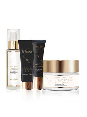 Erthskin London Erthskin London KREM POD OCZY + Serum Kolagenowe + Krem na Dzień + WĘGLOWA CZARNA MASKA PEEL-OFF Zestaw do pielęgnacji