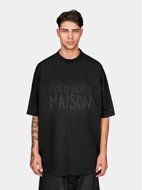 MADE BY SOCIETY MADE BY SOCIETY T-Shirt Hush Offscript - T17840 Czarny Basic Fit