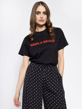 Manila Grace Manila Grace T-Shirt T169CU Μαύρο Regular Fit