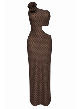 Magda Matyja Magda Matyja Sukienka koktajlowa NAOMI DRESS Brązowy Slim Fit