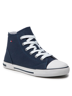 Tommy Hilfiger Tommy Hilfiger Sneakers aus Stoff Higt Top Lace-Up Sneaker T3X4-32209-0890 S Dunkelblau