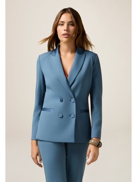 Oltre Oltre Kurtka outdoor Q782R004561N004 Turkusowy Slim Fit