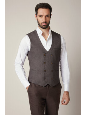 Lancerto Lancerto Kamizelka Bienno KA131225000001 Brązowy Slim Fit