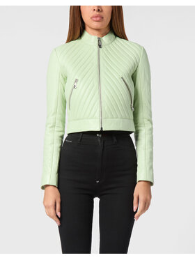 PHILIPP PLEIN PHILIPP PLEIN Giacca di pelle 23039 Verde Slim Fit
