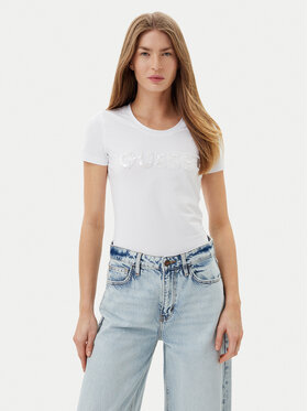 Guess Guess T-Shirt W5GI17 J1314 Biały Slim Fit