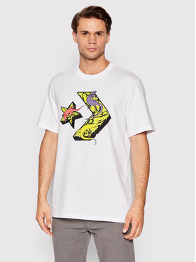 Converse Converse T-Shirt Chevron Lizard Graphic 10023784-A01 Biały Standard Fit