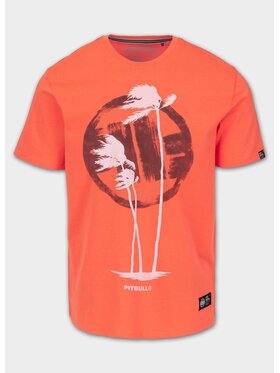 PITBULL PITBULL T-Shirt Koszulka męska PALMS XL Pomarańczowy Regular Fit